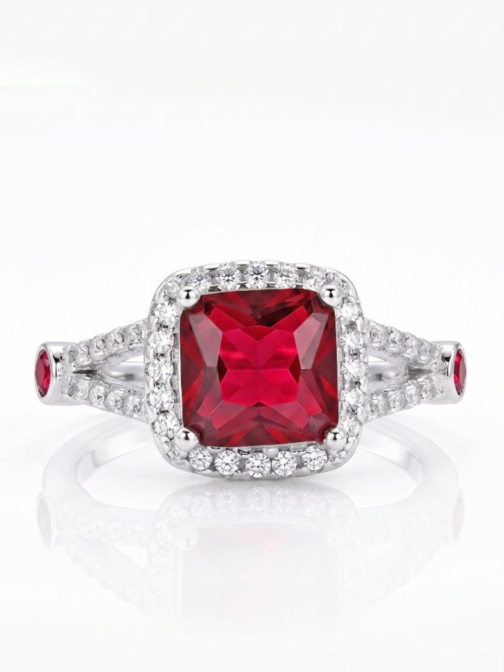 Red Ruby Gemstone Ring, 925 Sterling Silver Charmed Aroma Size 7